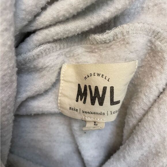 Madewell MWL Superbrushed Easygoing Hoodie Women Large Gray MC197 - Picture 3 of 5